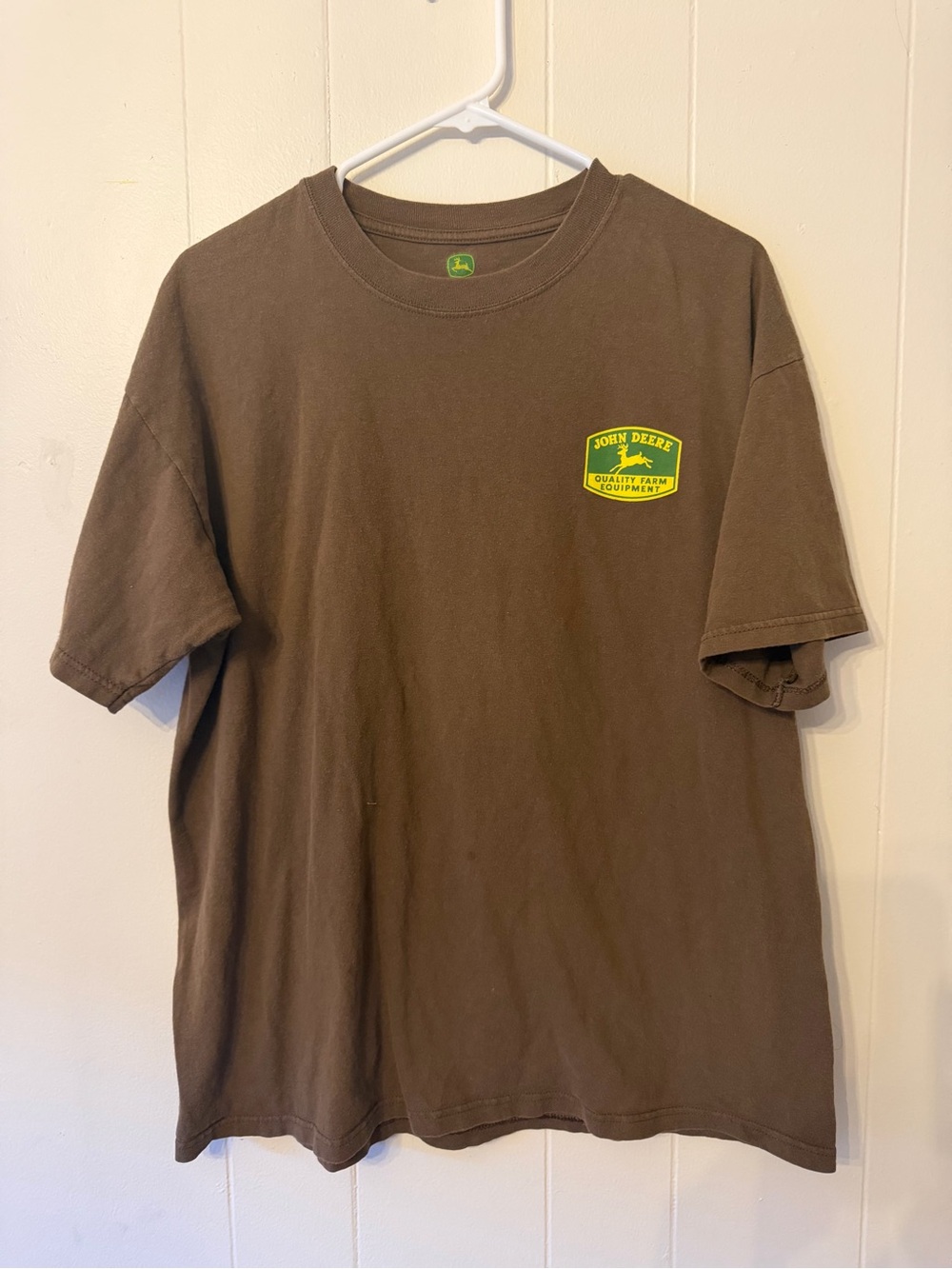 John Deere Brown Short-Sleeve T-Shirt with Yellow-Green Logo